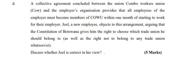 labour relations SECTION C: (25 MARKSI a Briefly