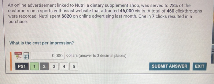 2. What is the cost per impression? 3. What is