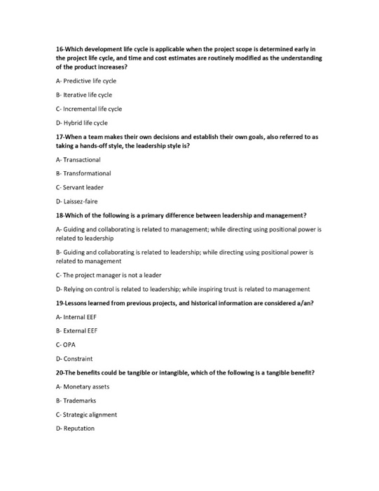 16-Which development life cycle is applicable