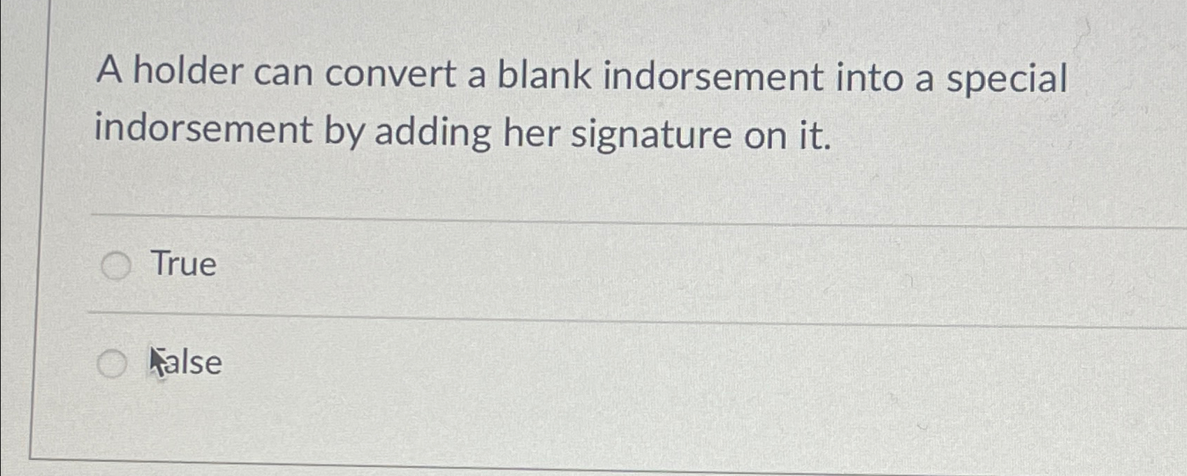 A holder can convert a blank indorsement into a