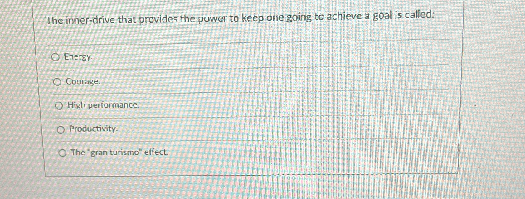 The inner - drive that provides the power to keep