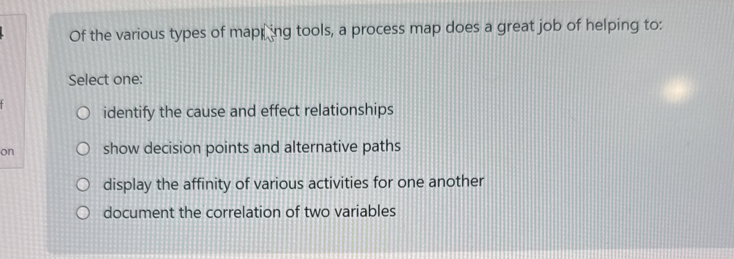 Of the various types of maping tools, a process