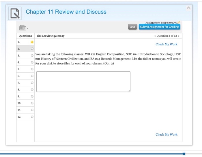 Chapter 11 Review and Discuss Assignment Score: