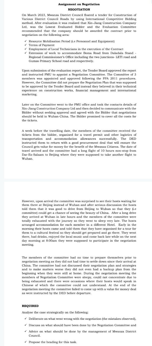 Assignment on Negotiation NEGOTIATION On March 2