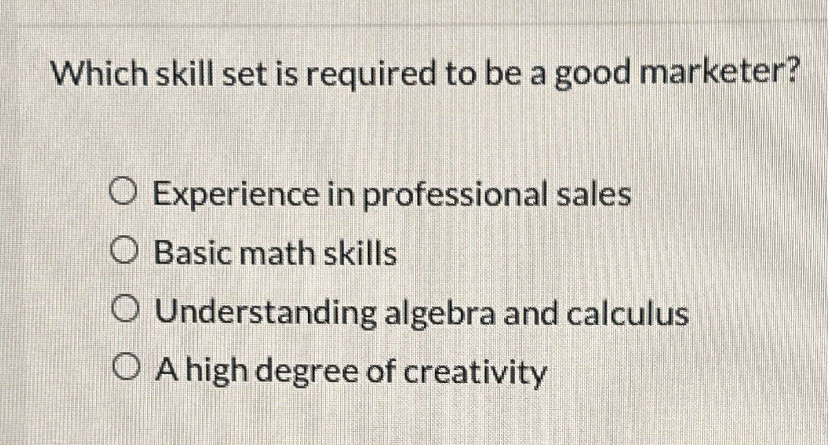 Which skill set is required to be a good