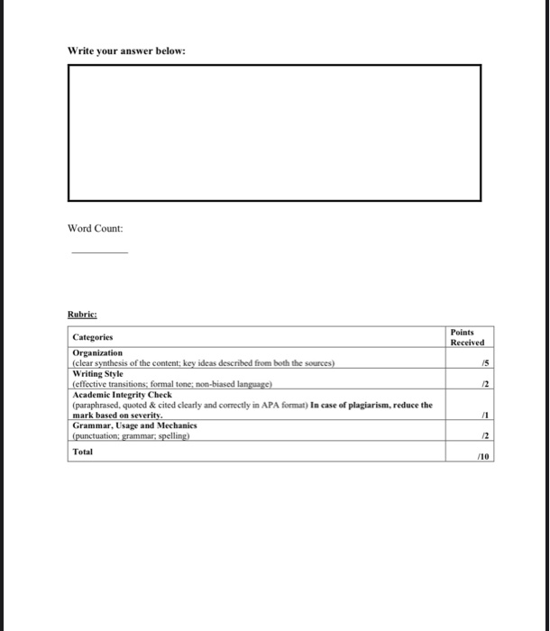 Q3. Read the two sources below and then write a