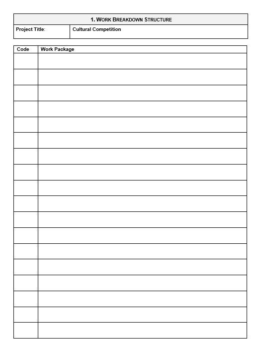 1. WORK BREAKDOWN STRUCTURE Project Title:
