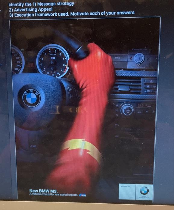 identify the 1) Message strategy 2) Advertising