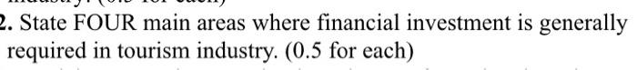 2. State FOUR main areas where financial
