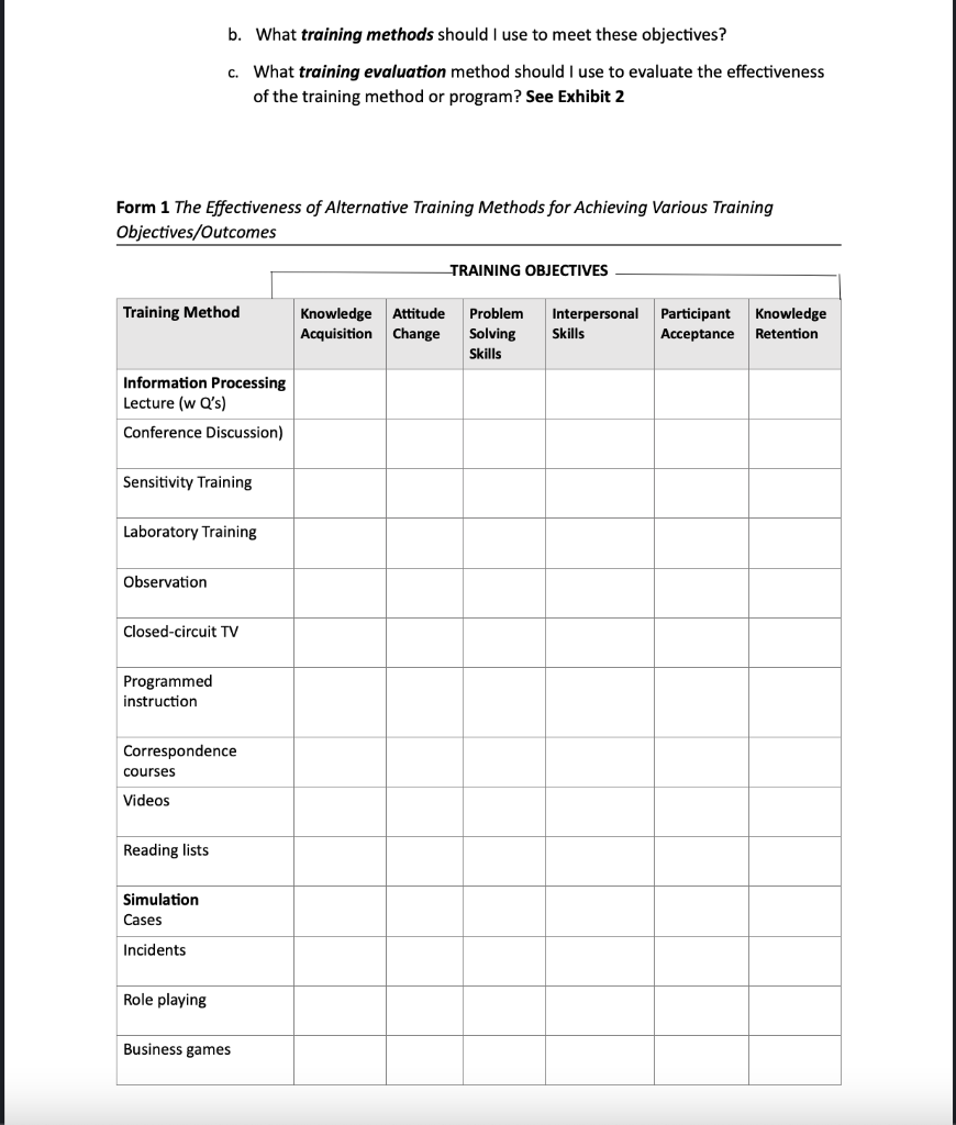 Please help fill out forms 1 and 2. EXERCISE: