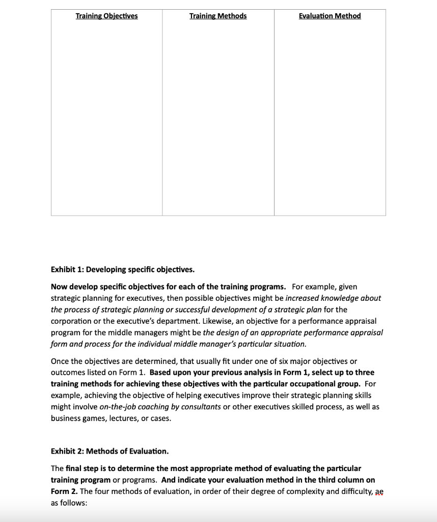 Please help fill out forms 1 and 2. EXERCISE: