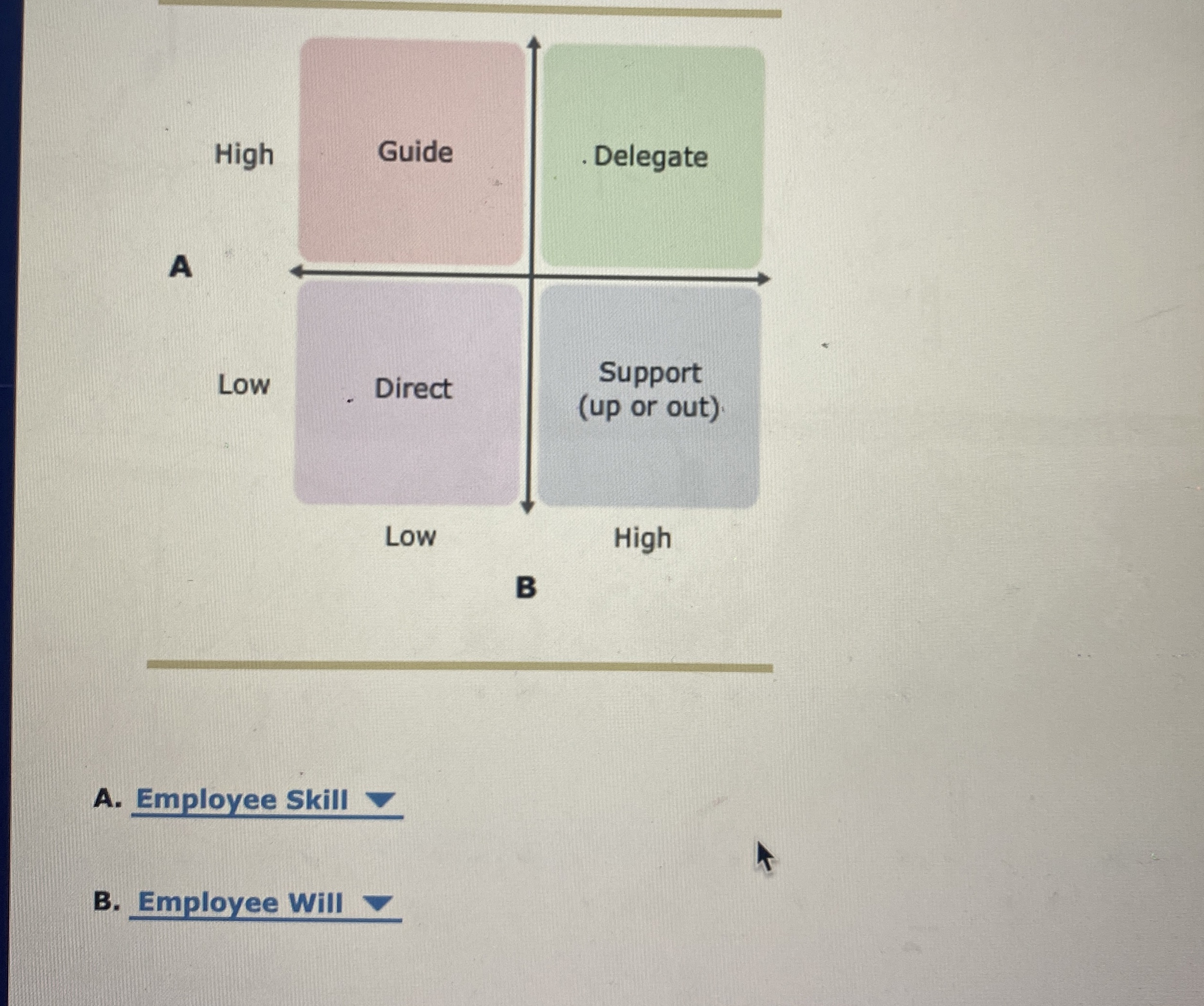A B A . Employee Skill B . Employee Will