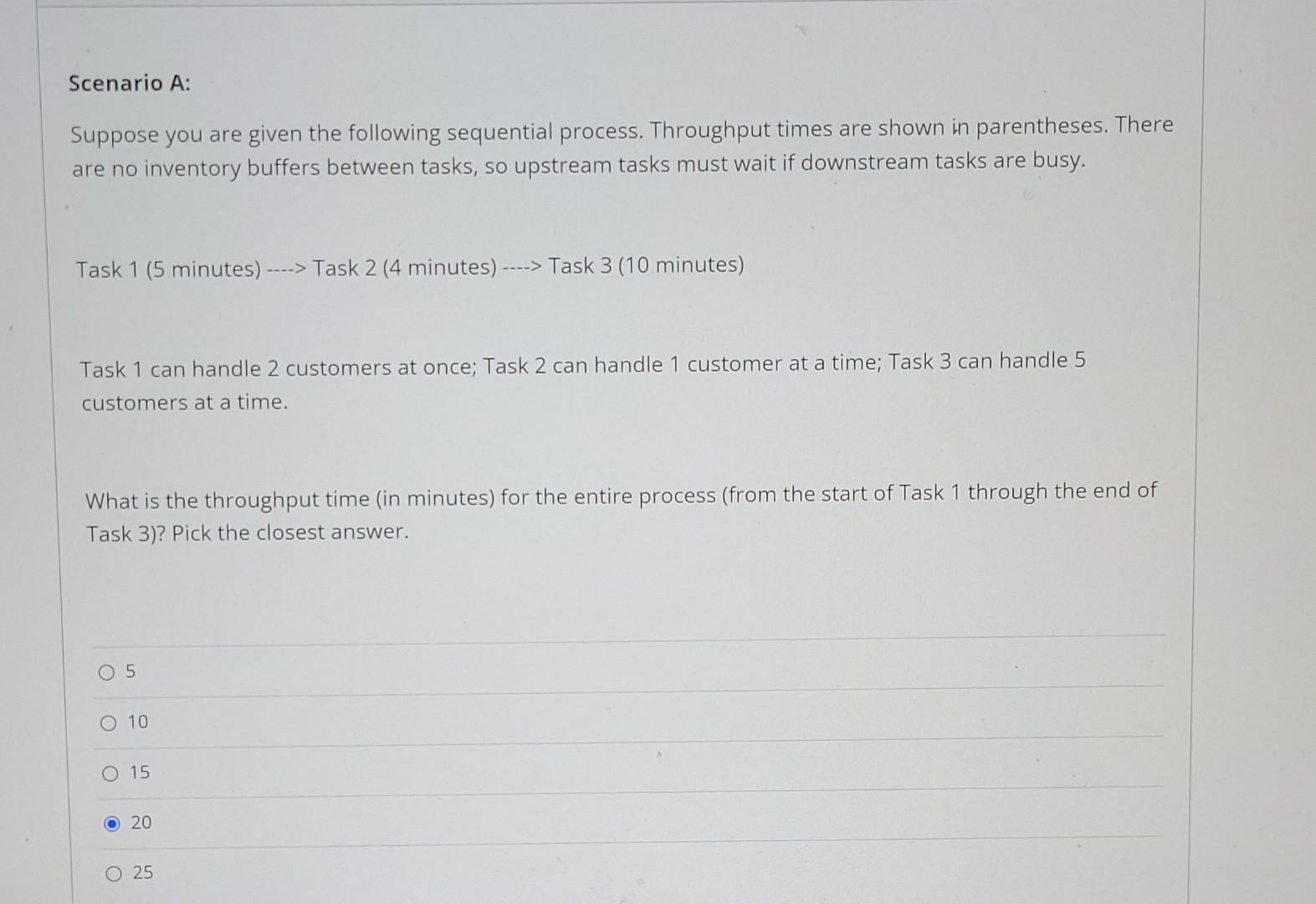 Scenario A: Suppose you are given the following