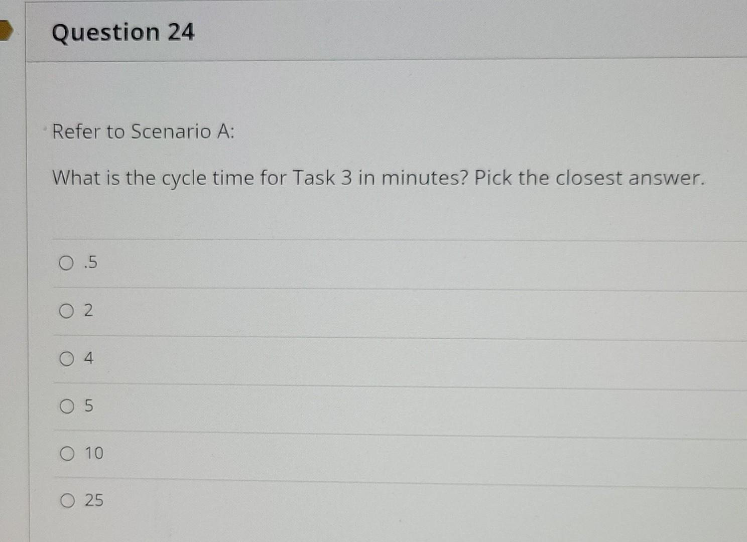 Scenario A: Suppose you are given the following