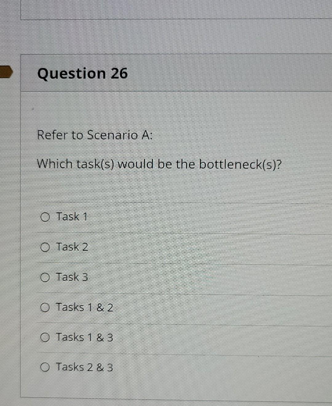 Scenario A: Suppose you are given the following