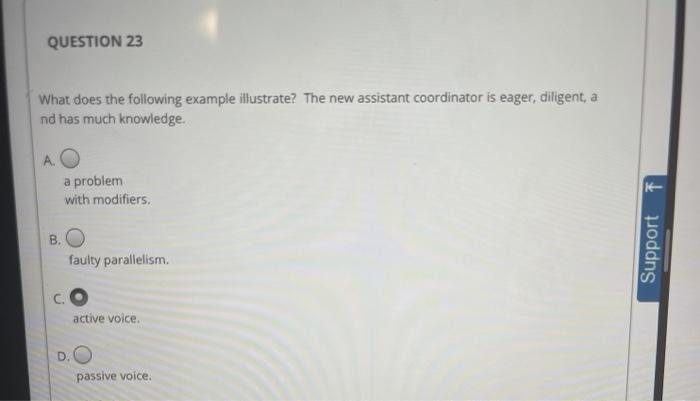 QUESTION 23 What does the following example