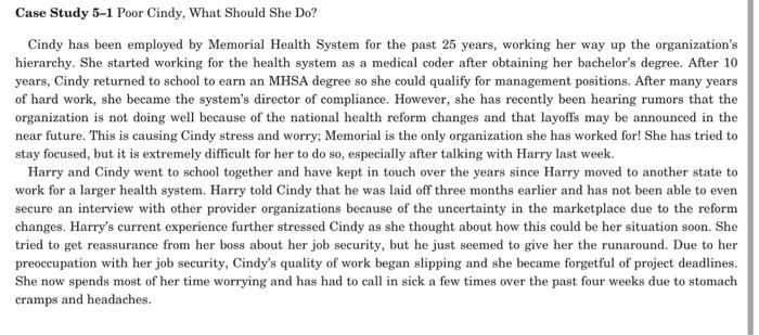 What is wrong? and what can cindy do? What