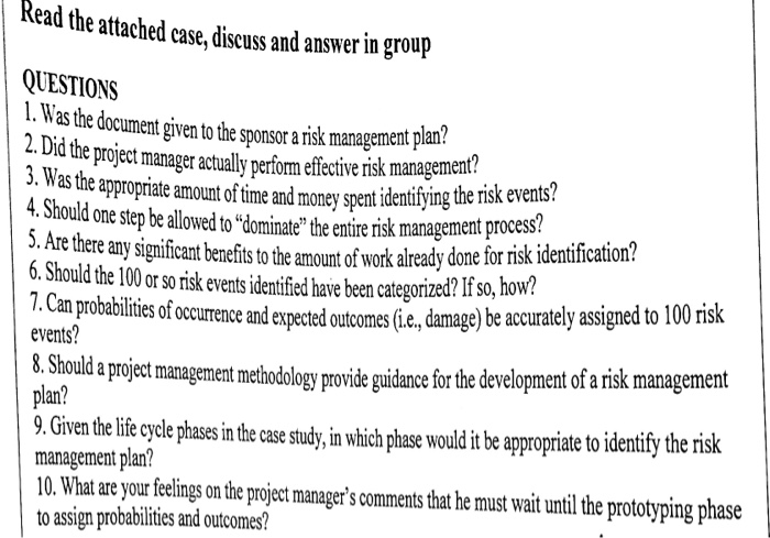 please read the attached cause study and solve