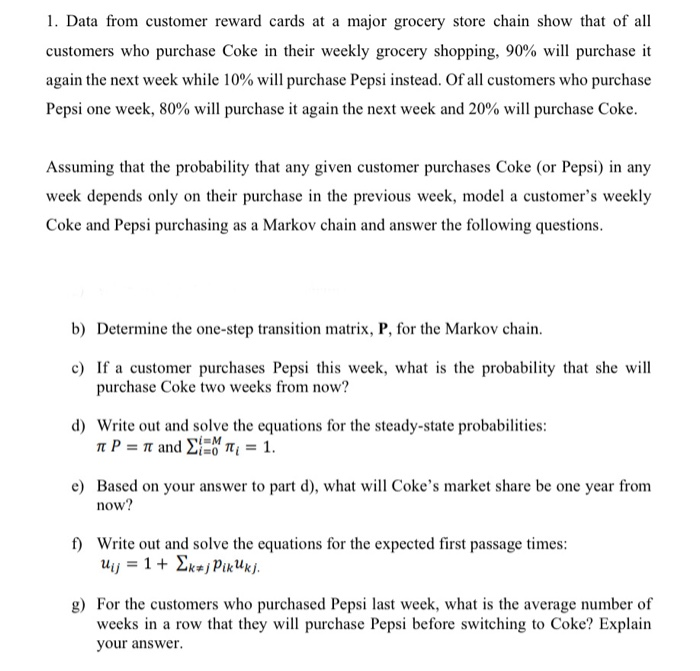 1. Data from customer reward cards at a major