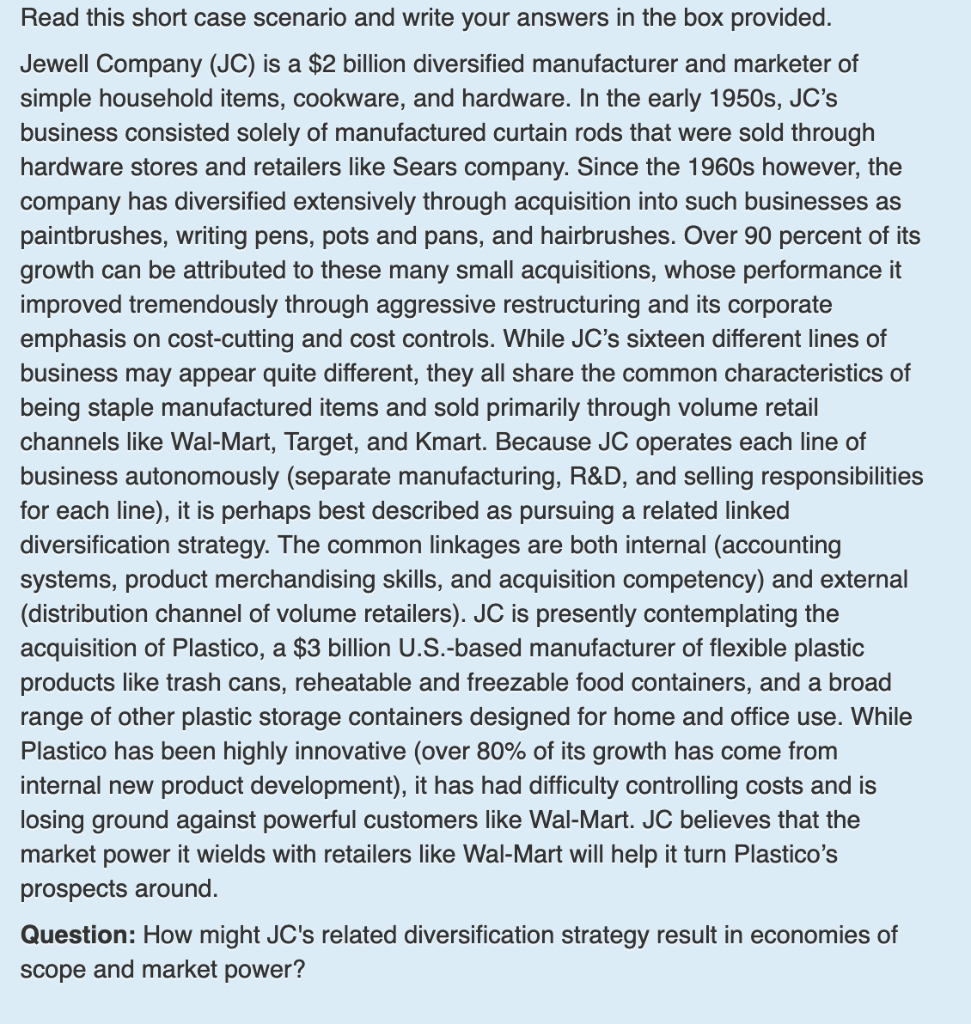 How might JC's related diversification strategy