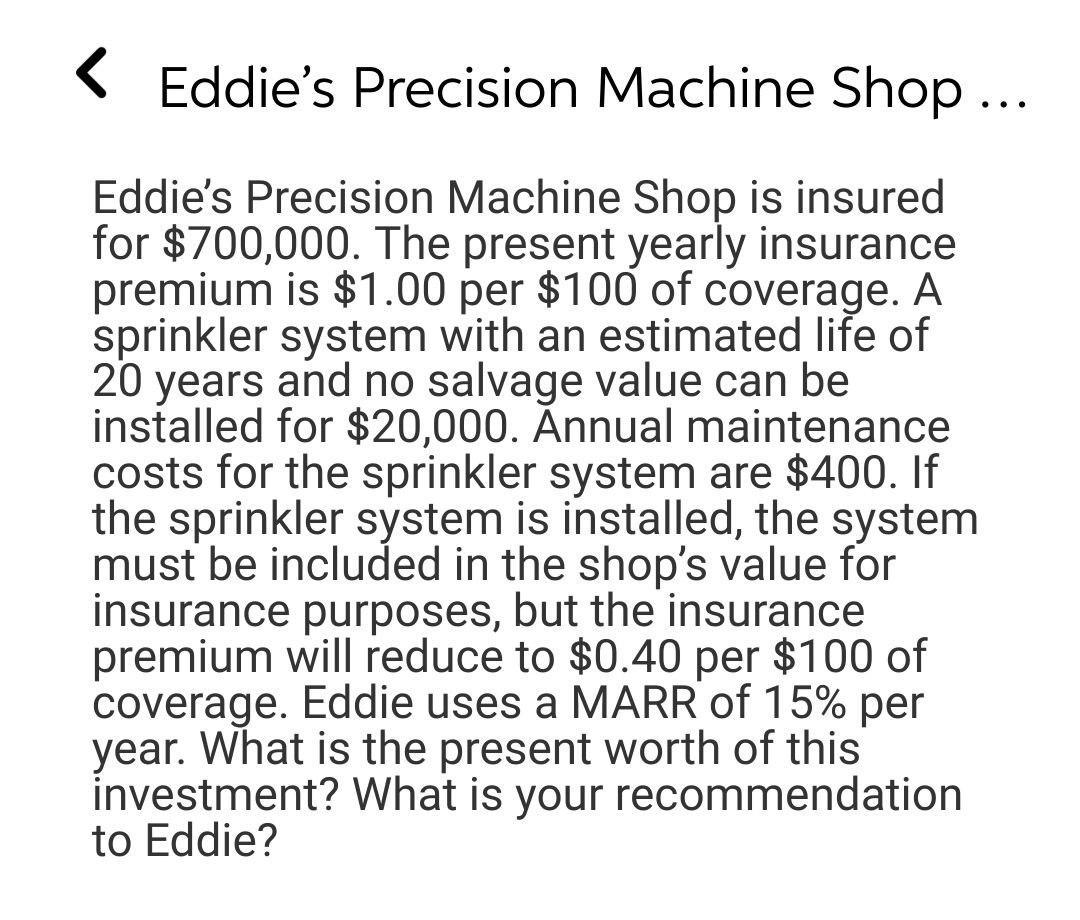 < Eddie's Precision Machine Shop ... Eddie's