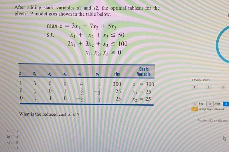 After adding slack variables sl and s2, the