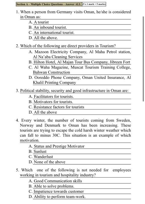 Just answer those question without explanation as