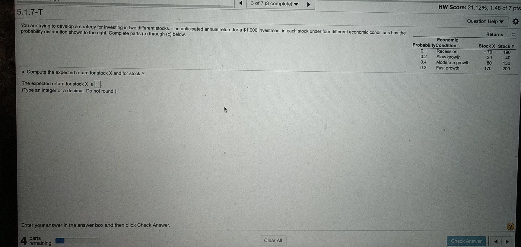 3 of 7 (3 complete) HW Score: 21.12%, 1.48 of 7