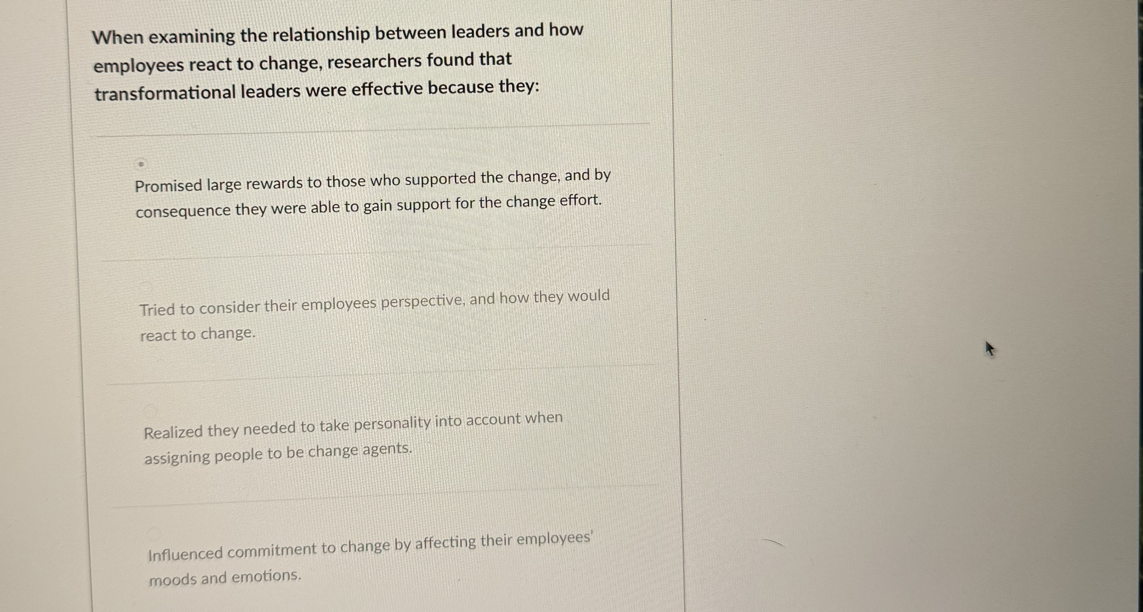 When examining the relationship between leaders