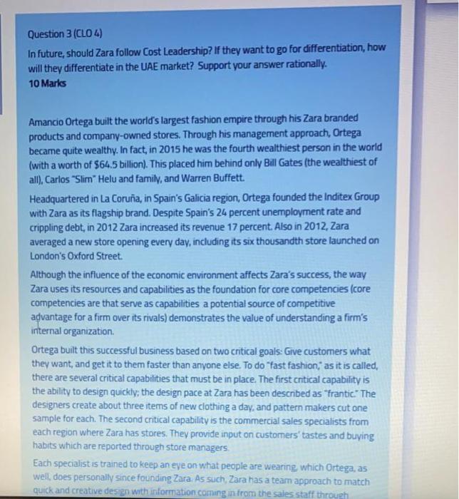 please answer ASAP Question 3 (CLO 4) In future,