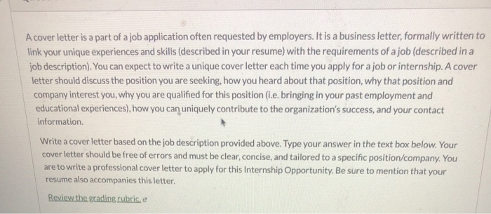 its can be any job description here the Rubic A