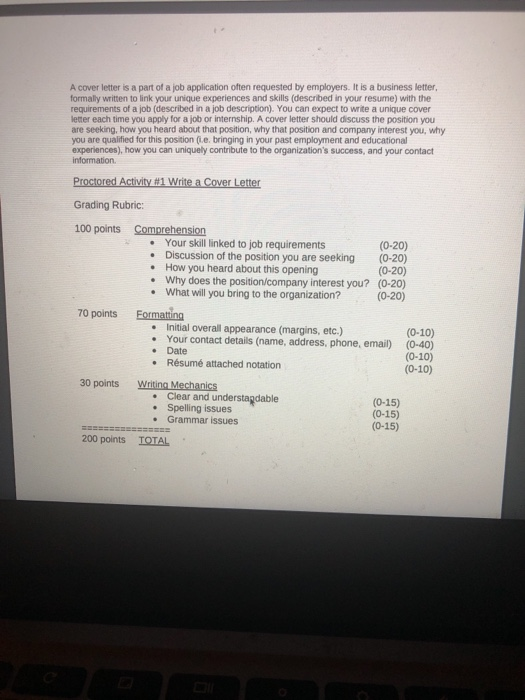 its can be any job description here the Rubic A