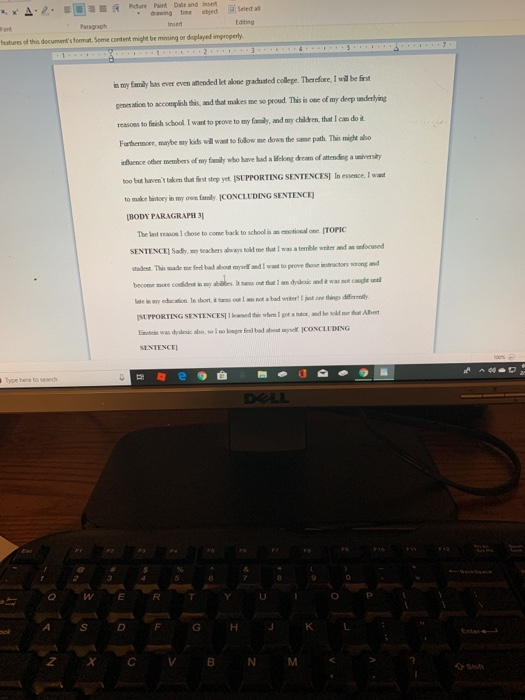 review sample body paragraphs and use it to