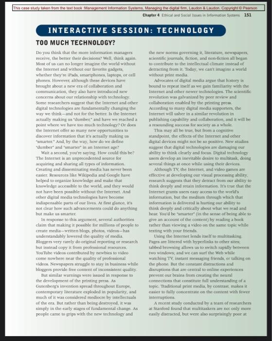 This case study taken from the text book