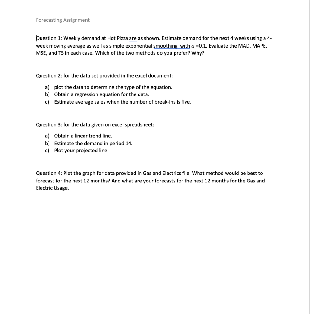 Forecasting Assignment Question 1: Weekly demand