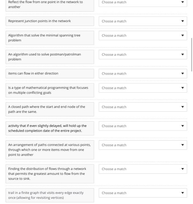 matching type complete answers please asap