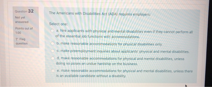 Question 31 Which of the following is true