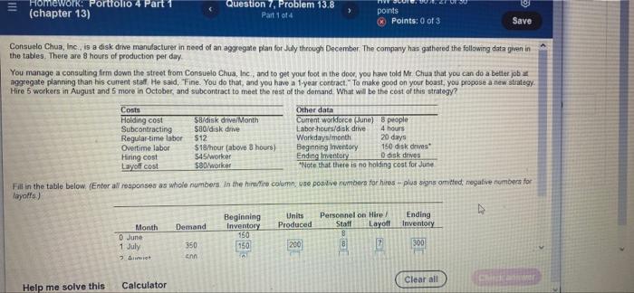 Homework Portfolio 4 Part 1 (chapter 13) Question