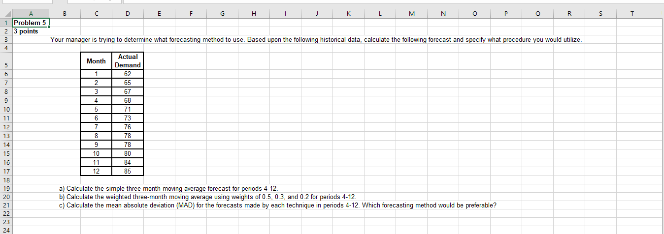 Your manager is trying to determine what