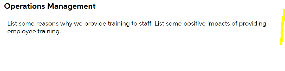 Operations Management we List some reasons why