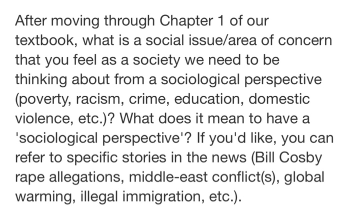 sociology 1301 After moving through Chapter 1 of