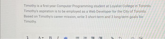 Please answer soon. Timothy is a first-year