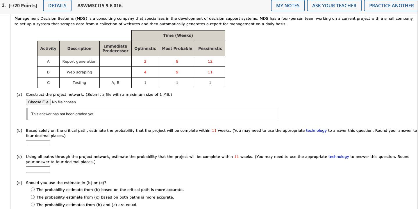 3. [-/20 Points] DETAILS ASWMSCI15 9. E.016. MY