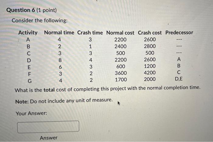 please help me in this Question 6 (1 point)