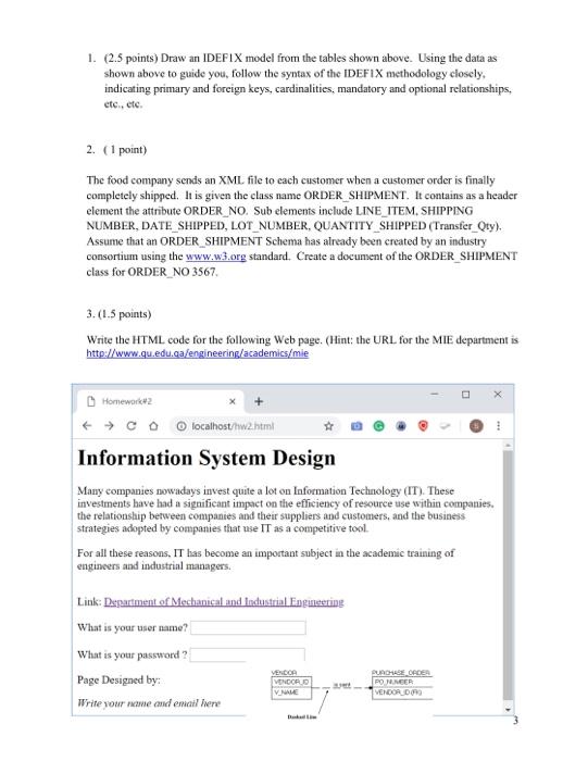 answer q 1 & 2 Below are tables that you will use