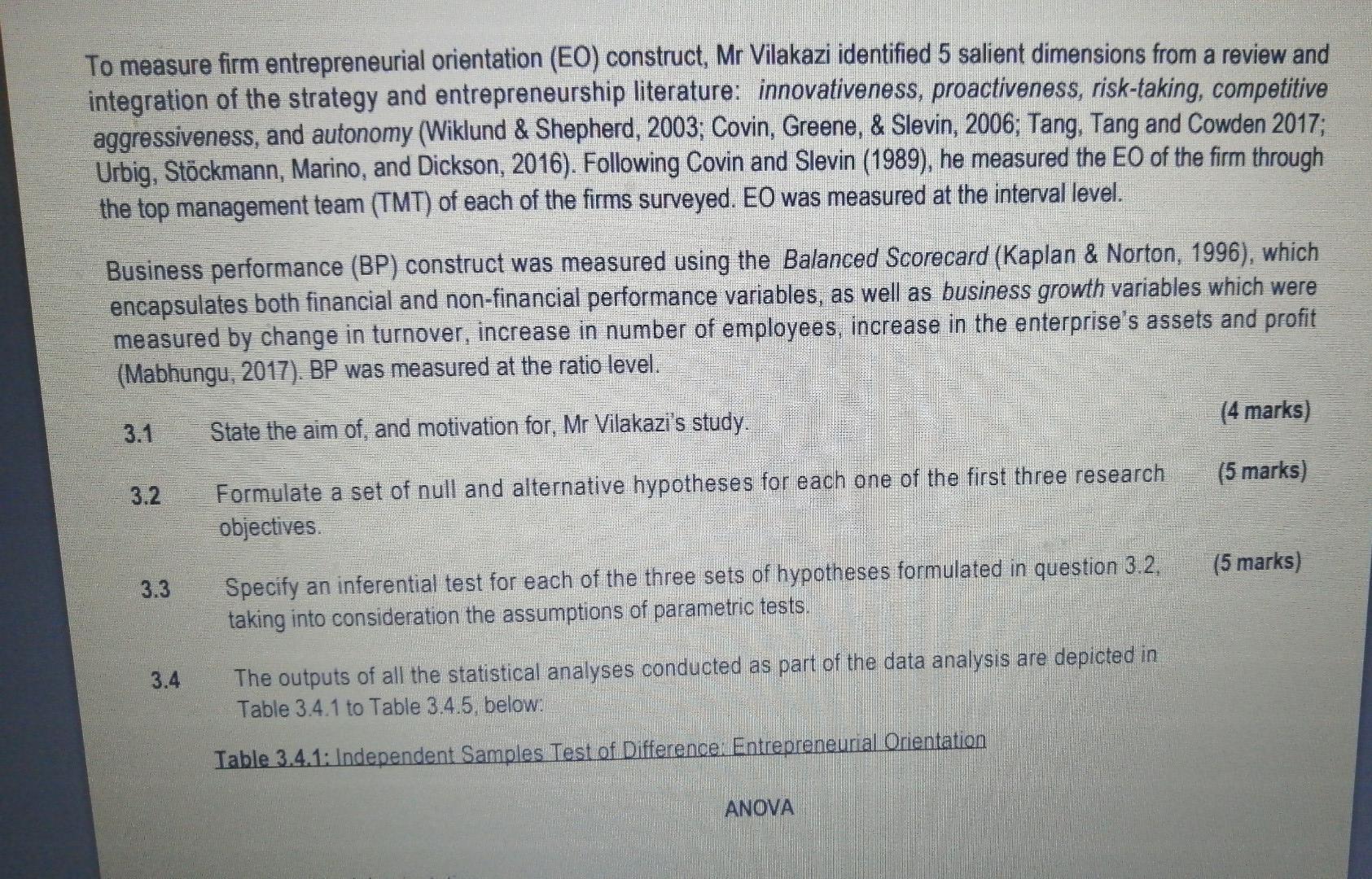 Question 3 Read the case study below and answer