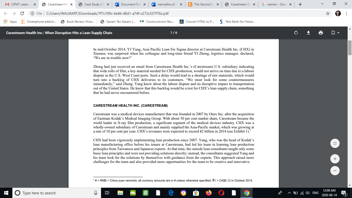 The second Case Study is based on Carestream
