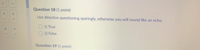 5 6 Question 18 (1 point) Use directive