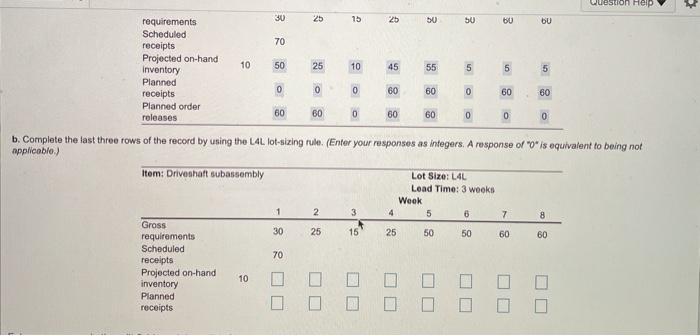 1 2 3 4 7 8 The partially completed inventory