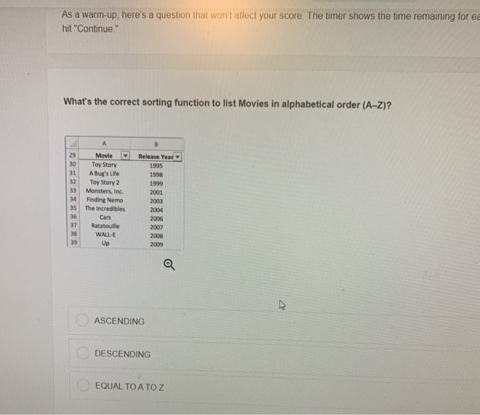 As a warm-up, here's a question that won't affect